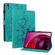 For Lenovo Tab M10 5G 2023 Lily Embossed Leather Tablet Case(Green) - Lenovo by PMC TechLife | Online Shopping South Africa | PMC TechLife | Buy Now Pay Later Mobicred