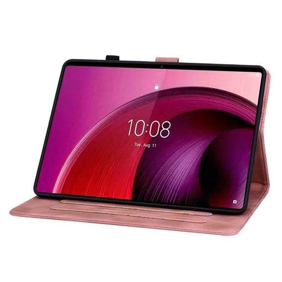 For Lenovo Tab M10 5G 2023 Lily Embossed Leather Tablet Case(Pink)