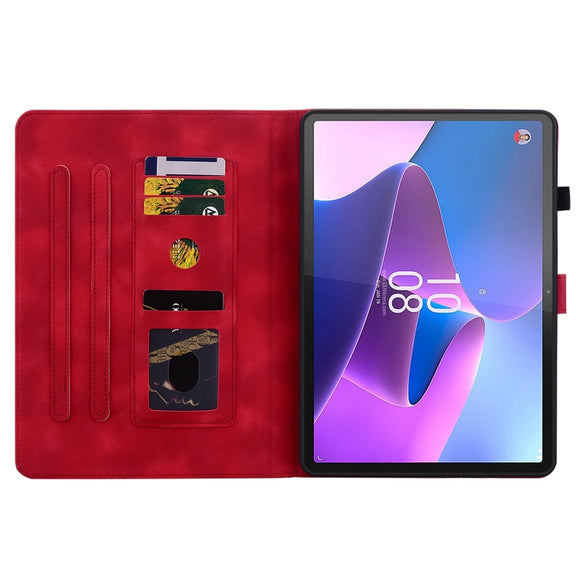 For Lenovo Tab P11 Pro Gen 2 11.2 Lily Embossed Leather Tablet Case(Red)
