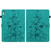 For Lenovo Tab P11 Gen 2 11.5 Lily Embossed Leather Tablet Case(Green)