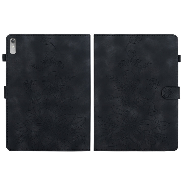 For Lenovo Tab P11 Gen 2 11.5 Lily Embossed Leather Tablet Case(Black)
