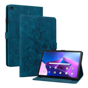 For Lenovo Tab M10 Plus 10.6 3rd Gen Lily Embossed Leather Tablet Case(Dark Blue)