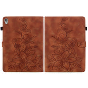 For Lenovo Tab M10 HD Gen2 Lily Embossed Leather Tablet Case(Brown)