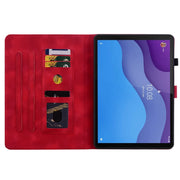 For Lenovo Tab M10 HD Gen2 Lily Embossed Leather Tablet Case(Red)