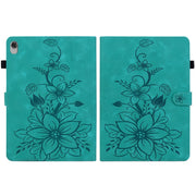 For Lenovo M10 Plus 10.3 Lily Embossed Leather Tablet Case(Green)