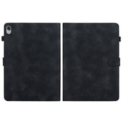 For Lenovo M10 Plus 10.3 Lily Embossed Leather Tablet Case(Black)
