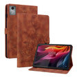 For Lenovo Tab K11 Plus Lily Embossed Leather Tablet Case(Brown) - Lenovo by PMC TechLife | Online Shopping South Africa | PMC TechLife | Buy Now Pay Later Mobicred