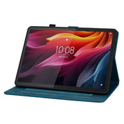 For Lenovo Tab K11 Plus Lily Embossed Leather Tablet Case(Dark Blue)