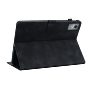 For Lenovo Tab K11 Plus Lily Embossed Leather Tablet Case(Black)