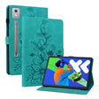 For Lenovo Tab P12 12.7 2025 Lily Embossed Leather Tablet Case(Green) - Lenovo by PMC TechLife | Online Shopping South Africa | PMC TechLife | Buy Now Pay Later Mobicred