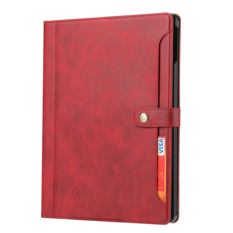 For iPad Pro 11 2024 Calf Texture Double Fold Clasp Horizontal Flip Leather Smart Tablet Case(Red)
