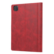 For iPad Pro 11 2024 Calf Texture Double Fold Clasp Horizontal Flip Leather Smart Tablet Case(Red)