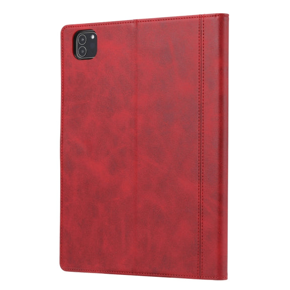For iPad Pro 11 2024 Calf Texture Double Fold Clasp Horizontal Flip Leather Smart Tablet Case(Red)