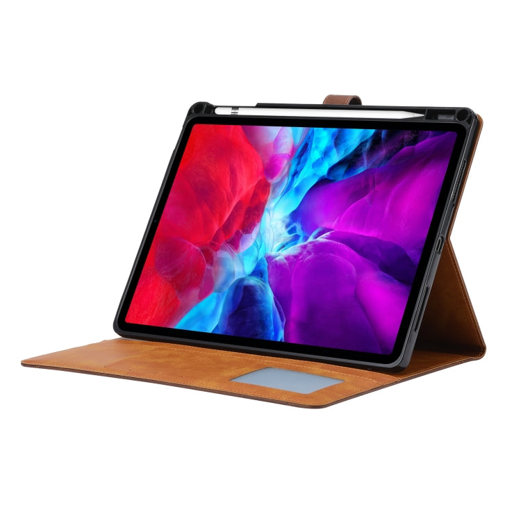 For iPad Pro 11 2024 Calf Texture Double Fold Clasp Horizontal Flip Leather Smart Tablet Case(Red)