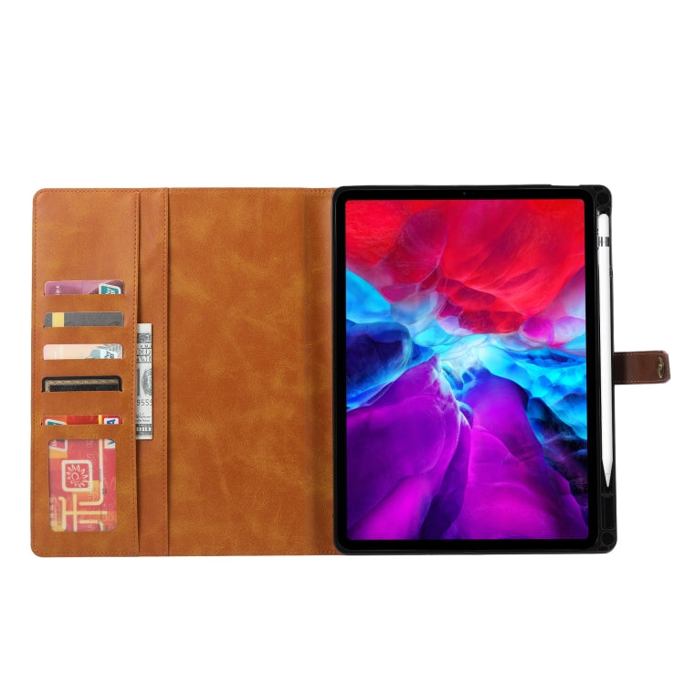 For iPad Pro 11 2024 Calf Texture Double Fold Clasp Horizontal Flip Leather Smart Tablet Case(Red)