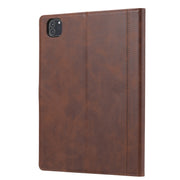 For iPad Pro 11 2024 Calf Texture Double Fold Clasp Horizontal Flip Leather Smart Tablet Case(Brown)