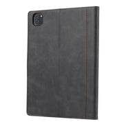 For iPad Pro 13 2024 Calf Texture Double Fold Clasp Horizontal Flip Leather Smart Tablet Case(Black)