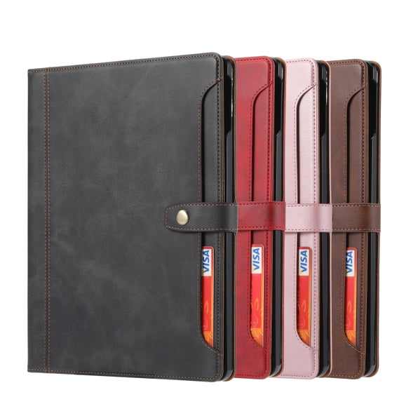 For iPad Pro 11 2024 Calf Texture Double Fold Clasp Horizontal Flip Leather Smart Tablet Case(Red)