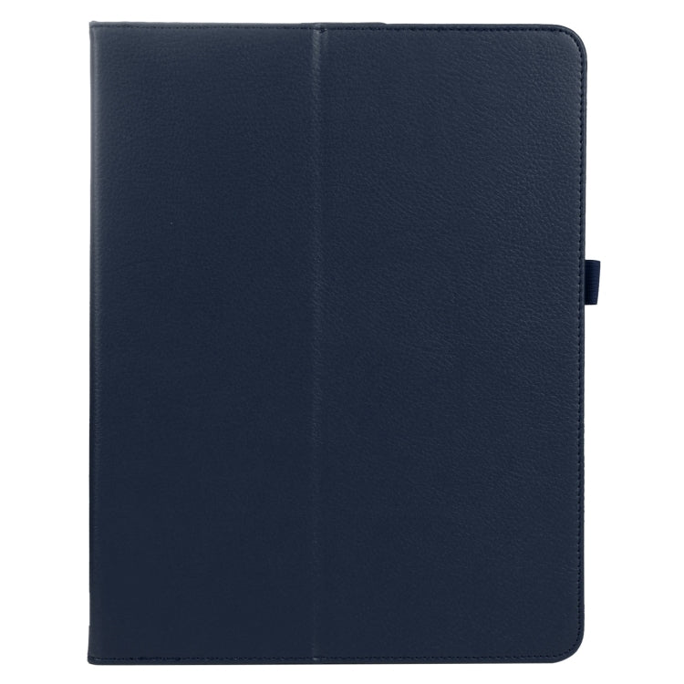 For iPad Air 11 2024 Litchi Texture Solid Color Leather Tablet Case(Dark Blue)