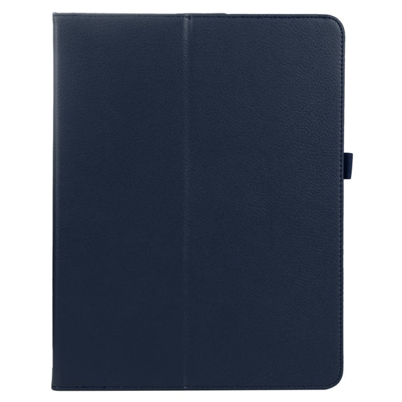 For iPad Air 11 2024 Litchi Texture Solid Color Leather Tablet Case(Dark Blue)