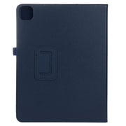 For iPad Air 11 2024 Litchi Texture Solid Color Leather Tablet Case(Dark Blue)