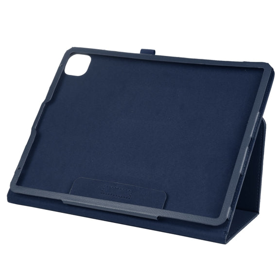 For iPad Air 11 2024 Litchi Texture Solid Color Leather Tablet Case(Dark Blue)