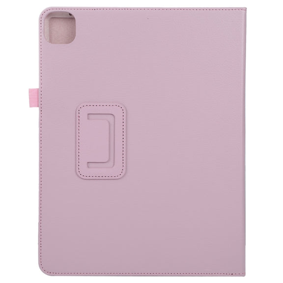 For iPad Air 11 2024 Litchi Texture Solid Color Leather Tablet Case(Pink)