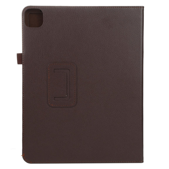 For iPad Air 11 2025 / 2024 Litchi Texture Solid Color Leather Tablet Case(Brown)
