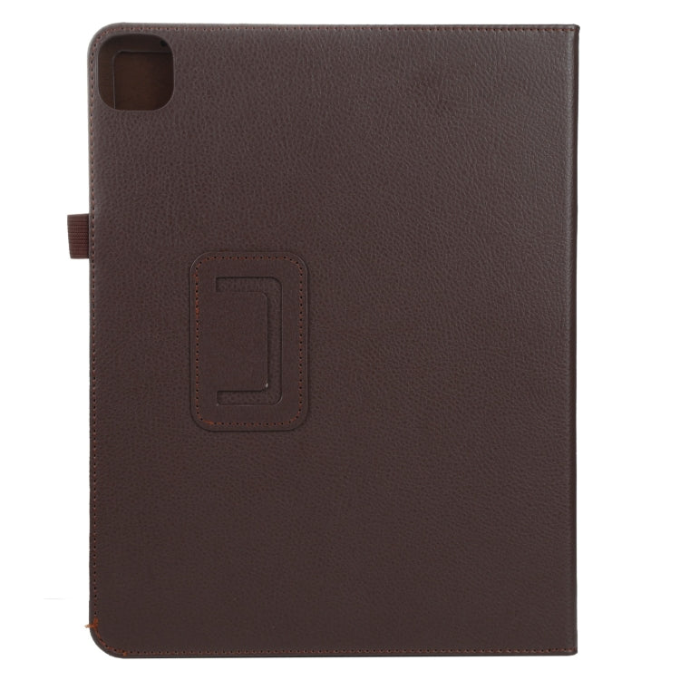 For iPad Air 11 2025 / 2024 Litchi Texture Solid Color Leather Tablet Case(Brown)