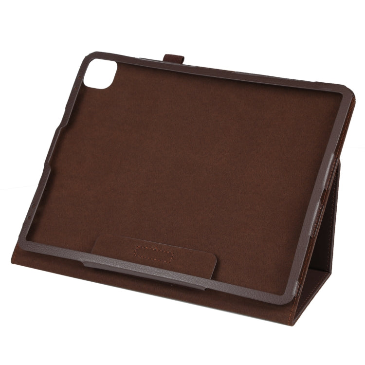 For iPad Air 11 2025 / 2024 Litchi Texture Solid Color Leather Tablet Case(Brown)