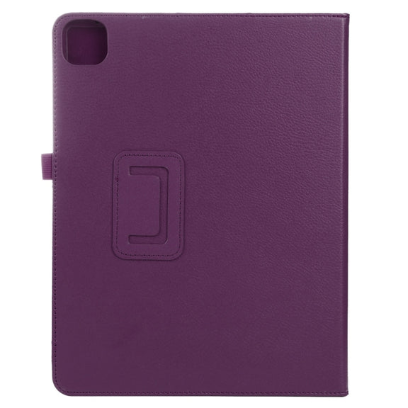 For iPad Pro 11 2024 Litchi Texture Solid Color Leather Tablet Case(Purple)