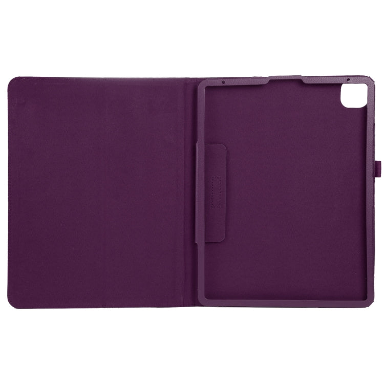 For iPad Pro 11 2024 Litchi Texture Solid Color Leather Tablet Case(Purple)