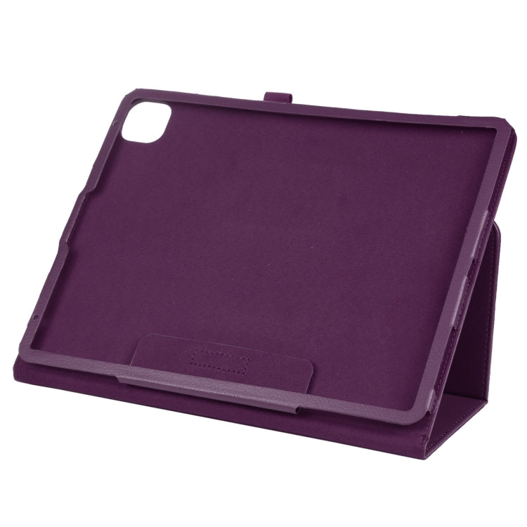 For iPad Pro 11 2024 Litchi Texture Solid Color Leather Tablet Case(Purple)
