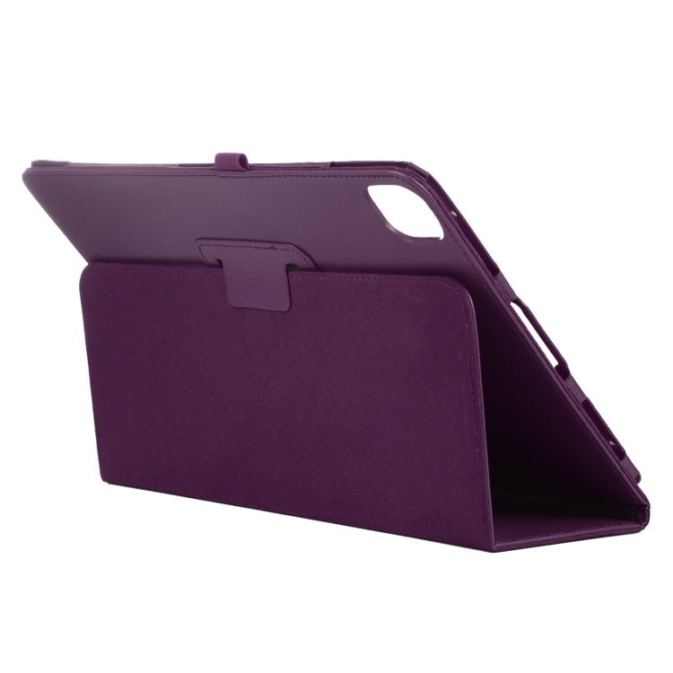 For iPad Pro 11 2024 Litchi Texture Solid Color Leather Tablet Case(Purple)