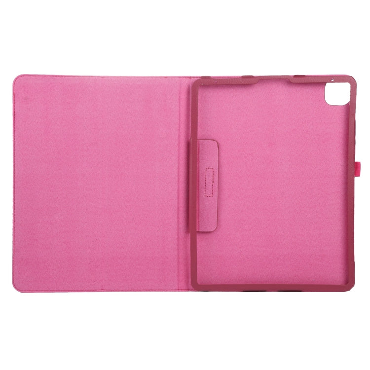 For iPad Pro 13 2024 Litchi Texture Solid Color Leather Tablet Case(Rose Red)