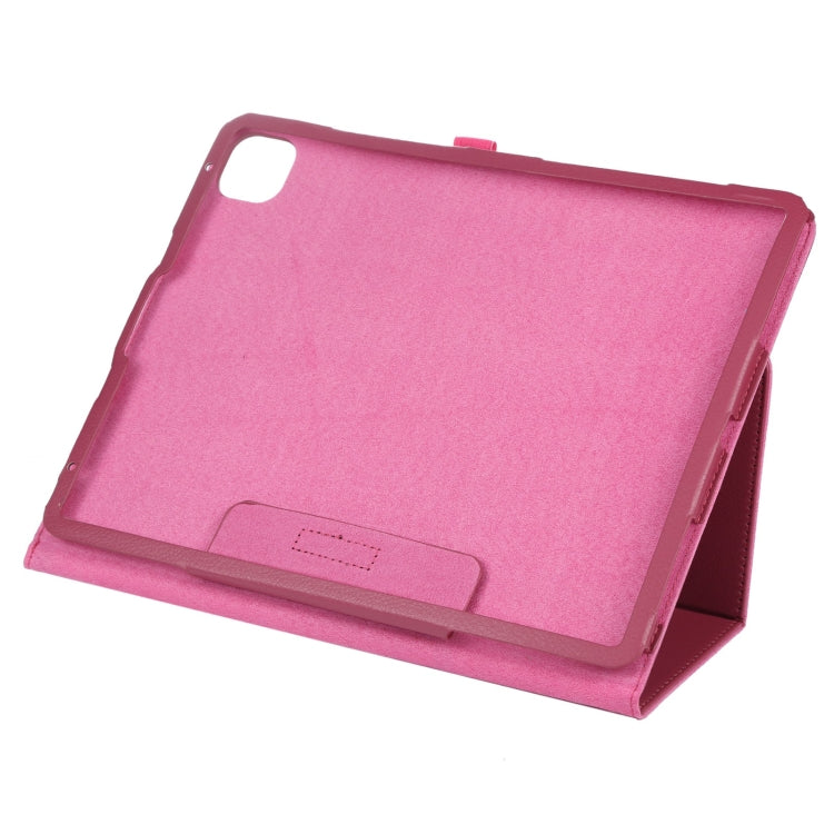 For iPad Pro 13 2024 Litchi Texture Solid Color Leather Tablet Case(Rose Red)