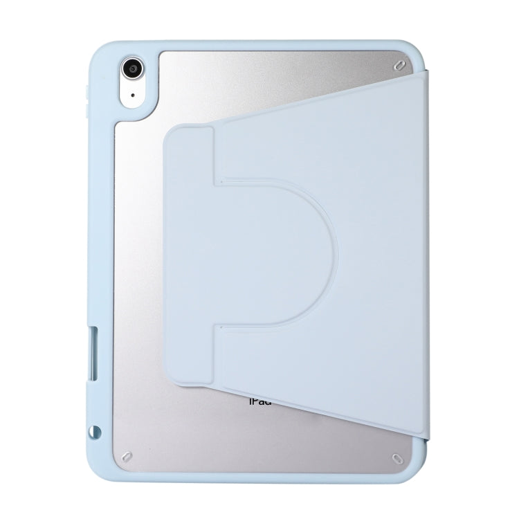 For iPad Pro 11 2024 2 in 1 Acrylic Split Rotating Leather Tablet Case(Ice Blue)