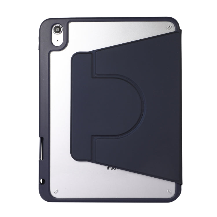 For iPad Pro 11 2024 2 in 1 Acrylic Split Rotating Leather Tablet Case(Dark Blue)