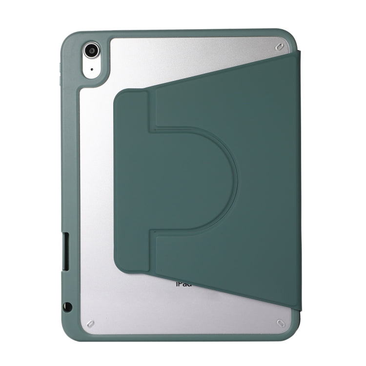 For iPad Pro 13 2024 2 in 1 Acrylic Split Rotating Leather Tablet Case(Pine Needle Green)