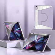 For iPad Pro 13 2024 2 in 1 Acrylic Split Rotating Leather Tablet Case(Lavender)
