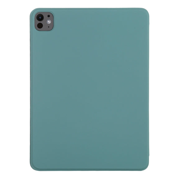 For iPad Pro 13 2024 Double-sided Clip Non-buckle Magnetic PU Smart Tablet Case(Green)