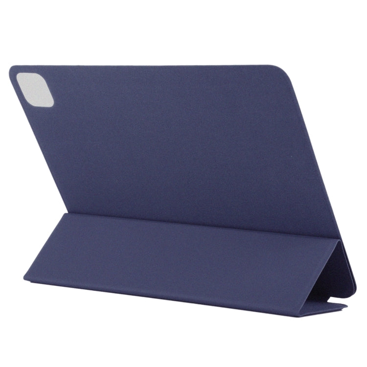 For iPad Pro 13 2024 Double-sided Clip Non-buckle Magnetic PU Smart Tablet Case(Dark Blue)