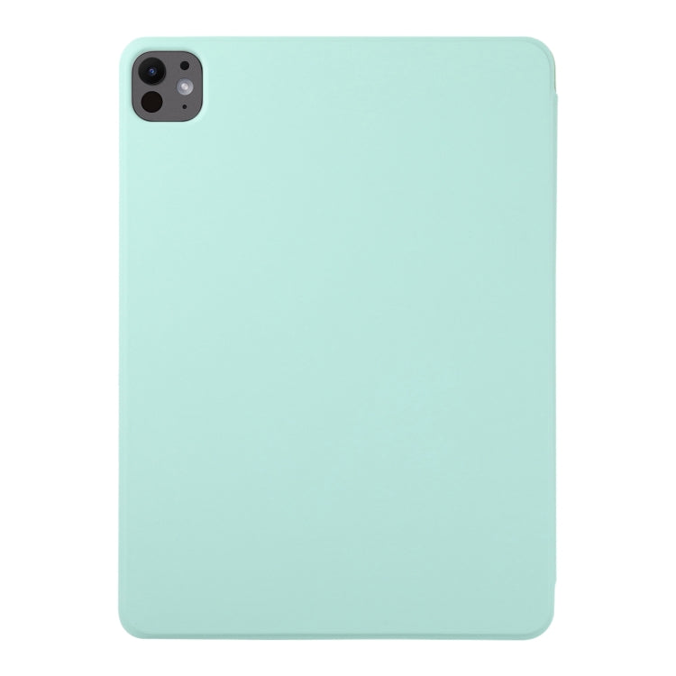 For iPad Pro 11 2024 Double-sided Clip Non-buckle Magnetic PU Smart Tablet Case(Light Green)