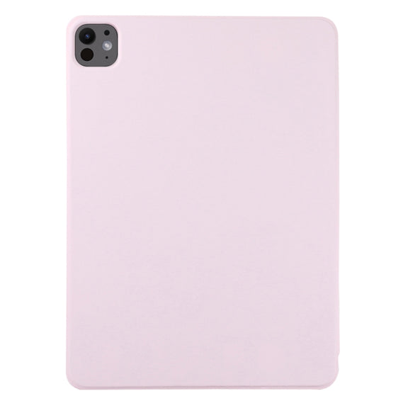 For iPad Pro 11 2024 Double-sided Clip Non-buckle Magnetic PU Smart Tablet Case(Pink)