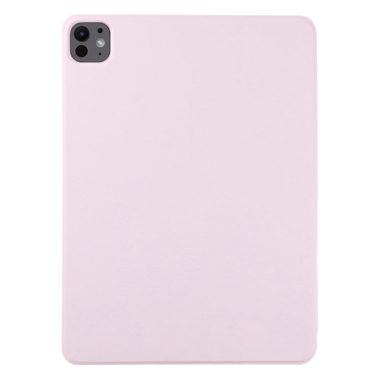For iPad Pro 11 2024 Double-sided Clip Non-buckle Magnetic PU Smart Tablet Case(Pink)
