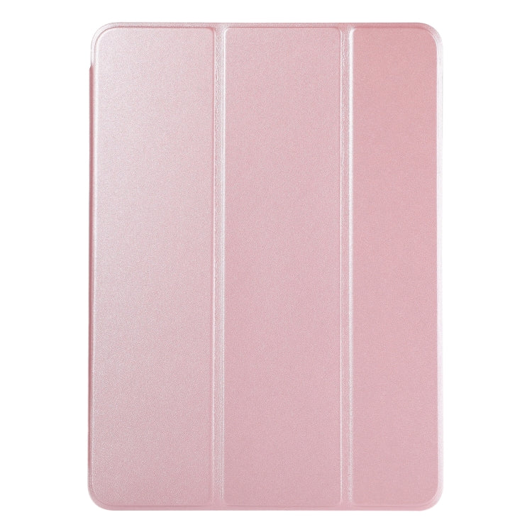 For iPad Pro 11 2024 Double-sided Clip Non-buckle Magnetic PU Smart Tablet Case(Rose Gold)