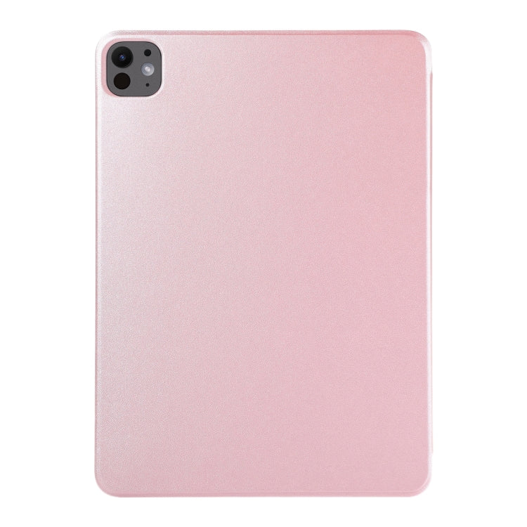 For iPad Pro 11 2024 Double-sided Clip Non-buckle Magnetic PU Smart Tablet Case(Rose Gold)