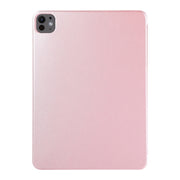 For iPad Pro 11 2024 Double-sided Clip Non-buckle Magnetic PU Smart Tablet Case(Rose Gold)