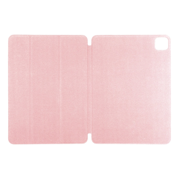 For iPad Pro 11 2024 Double-sided Clip Non-buckle Magnetic PU Smart Tablet Case(Rose Gold)