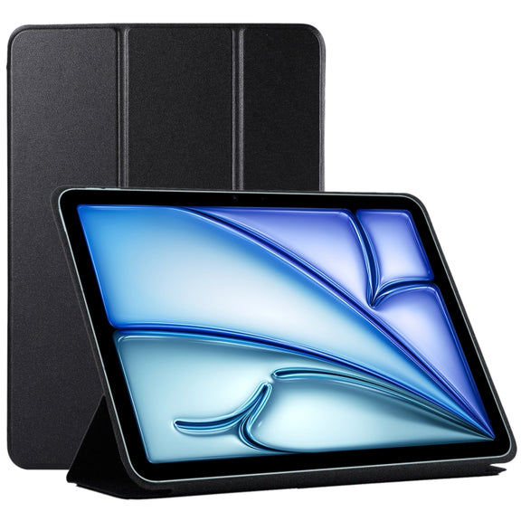 For iPad Air 11 2025 / 2024 Double-sided Clip Non-buckle Magnetic PU Smart Tablet Case(Black)